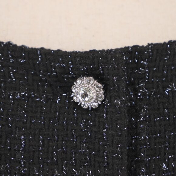 TALBOTS Black Metallic Textured Tweed Dress Size 14P - Picture 7 of 9